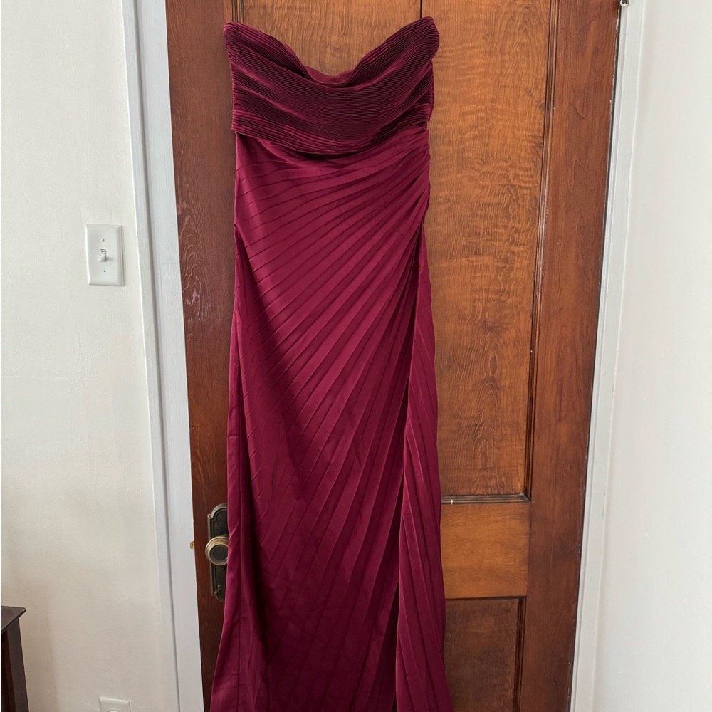 Strapless Burgundy Dress